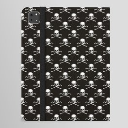 Skull and Crossbones | Jolly Roger | Pirate Flag | Black and White | iPad Folio Case
