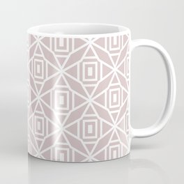 Pink and White Minimal Geometric Shape Tile Pattern Pairs Dulux 2022 Popular Colour Rose Canopy Mug