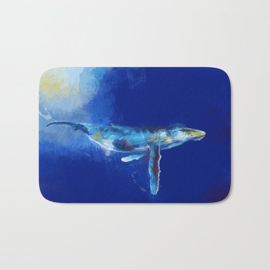Deep Blue Whale Bath Mat