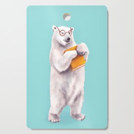 Smart Polar Bear Book Lover Cutting Board