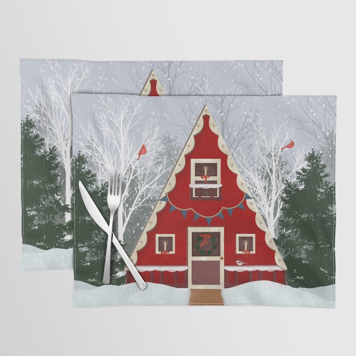 Cozy Christmas Cabin  Placemat
