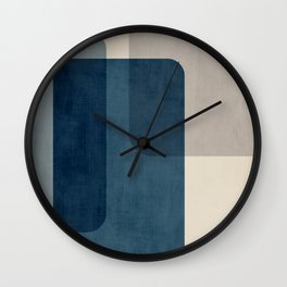 Classy Blue Beige Geometric I Wall Clock