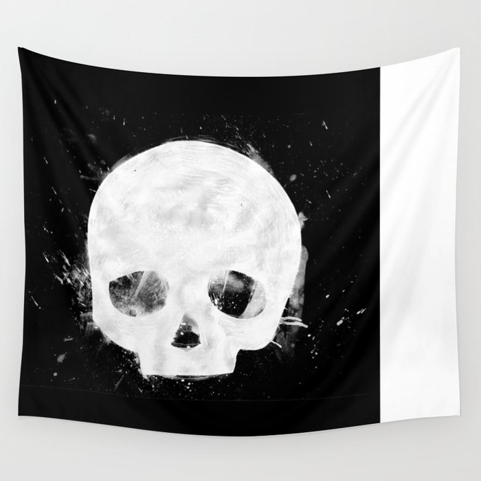 That Damn Skull - White Wall Tapestry