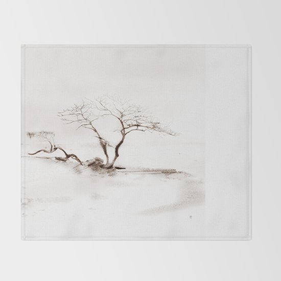 Scots Pine Sepia Throw Blanket