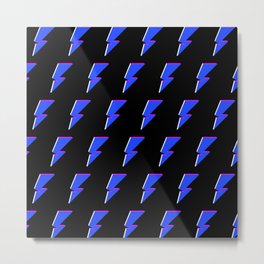 3D Power Symbol Pattern - Blue Metal Print | Band, Lightningbolt, Storm, Energy, Electricity, Shock, Weather, Power, Thunder, Shocking 