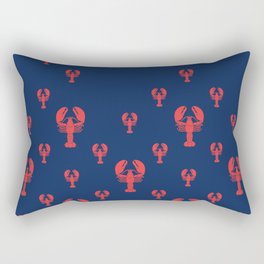 Lobster Squadron on navy background. Rectangular Pillow
