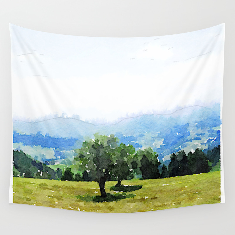 Fantastic Landscape Austria 09 Watercolor Painting Wall Tapestry By Mehrfarbeimleben Society6