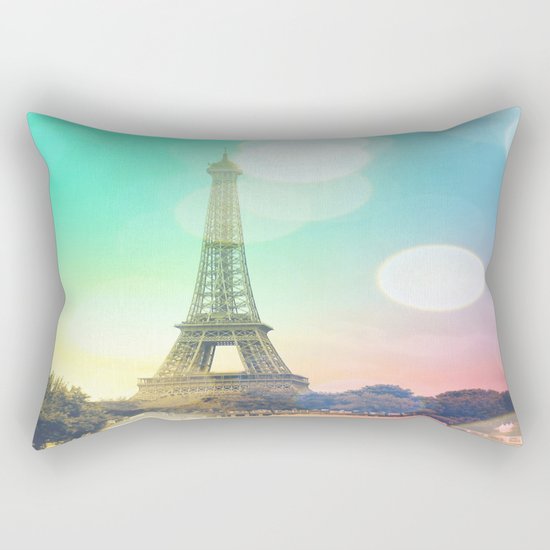 Paris. : Pastel Rainbow Bokeh Rectangular Pillow