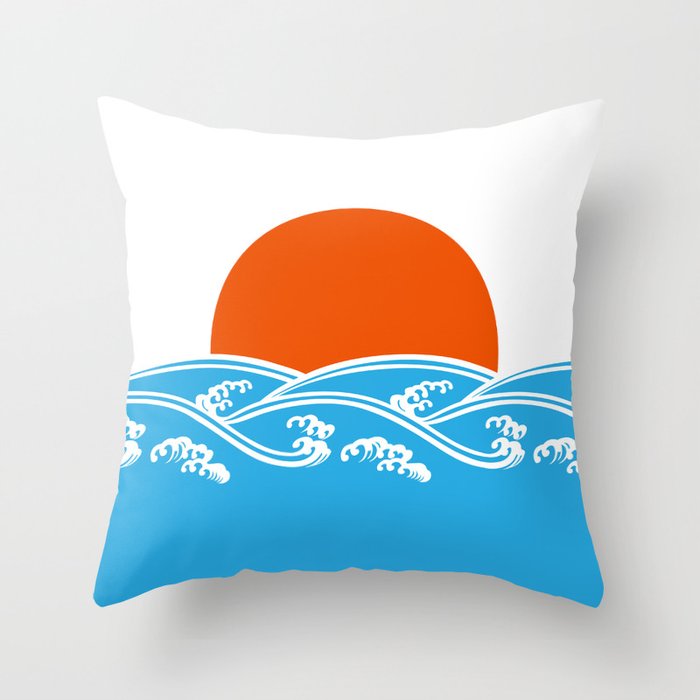 Japanese Tsunami  Throw Pillow