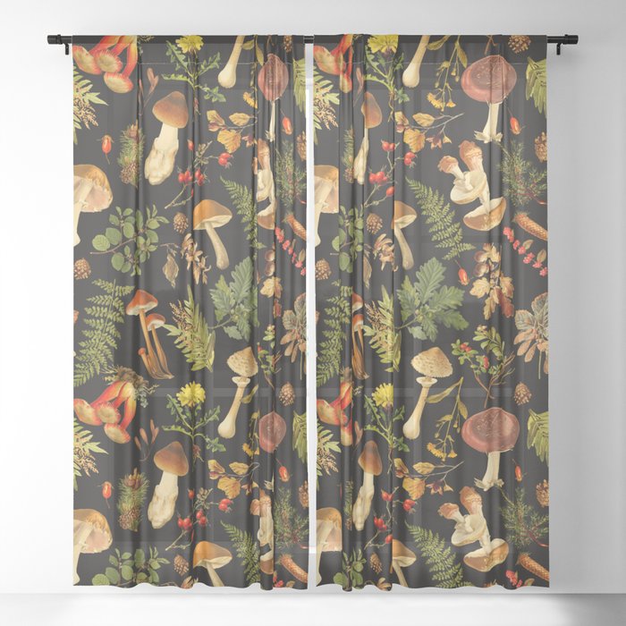 Vintage & Shabby Chic - Autumn Harvest Black Sheer Curtain