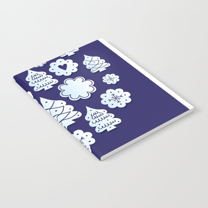 Blue Christmas Decoration Notebook By Spotnik Society6