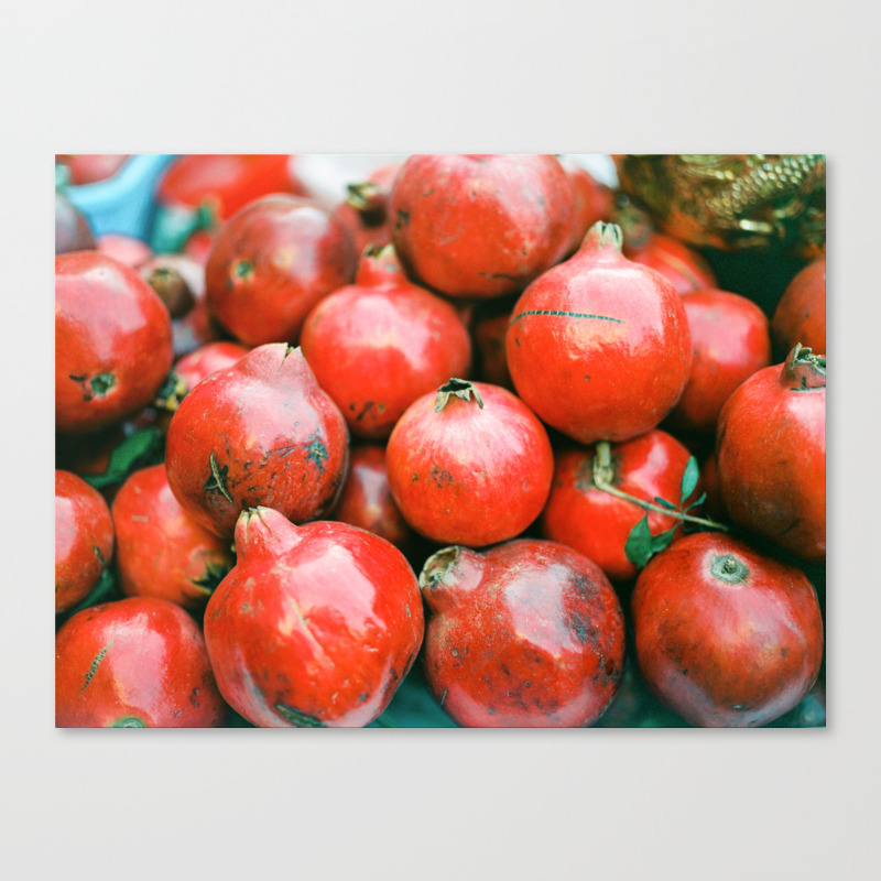 Red Pomegranates On A Fruit Cart In Marrakech Morocco Colorful Travel Food Photography Canvas Print By Raisazwart Society6