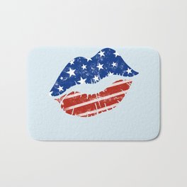 American Patriotic Lips / American Flag Lips / Fourth of July Lips Bath Mat