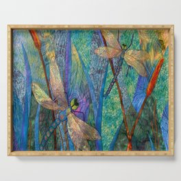 Colorful Dragonflies Serving Tray