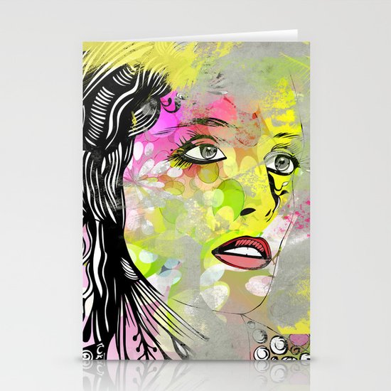 Floral Girl 3 Stationery Cards