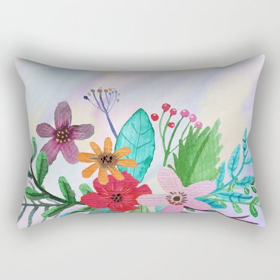 Flower bouquet watercolor #7 Rectangular Pillow