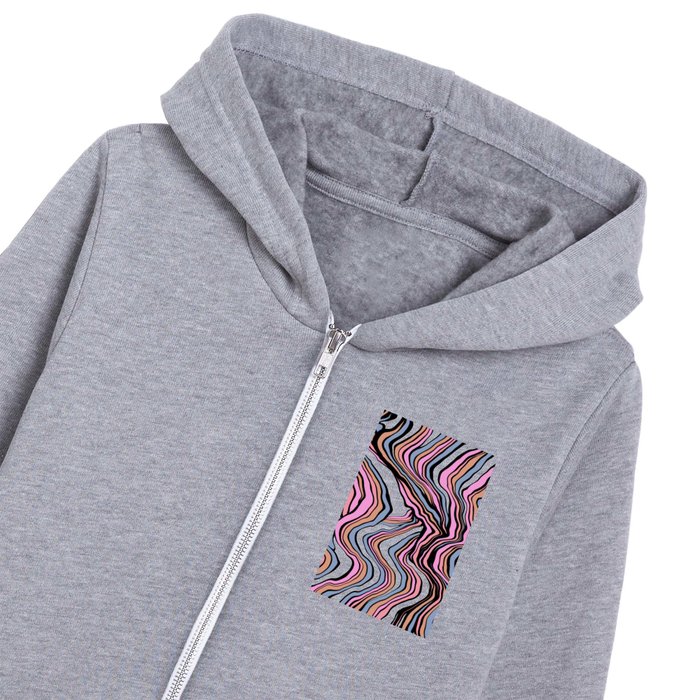 Modern abstract swirled stripes  Kids Zip Hoodie