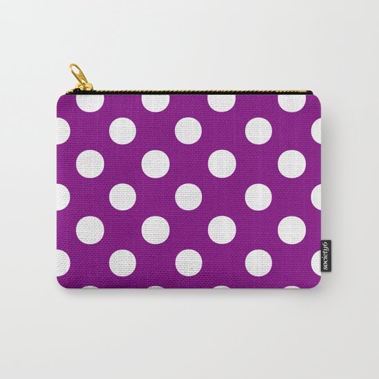 Polka Dots (White/Purple) Carry-All Pouch