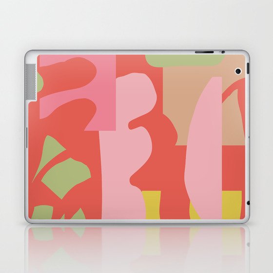 Abstract Shapes 31 in Bright Coral Laptop & iPad Skin