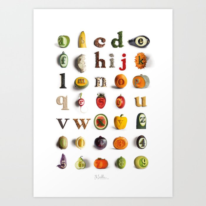 Food Alphabet Art Print
