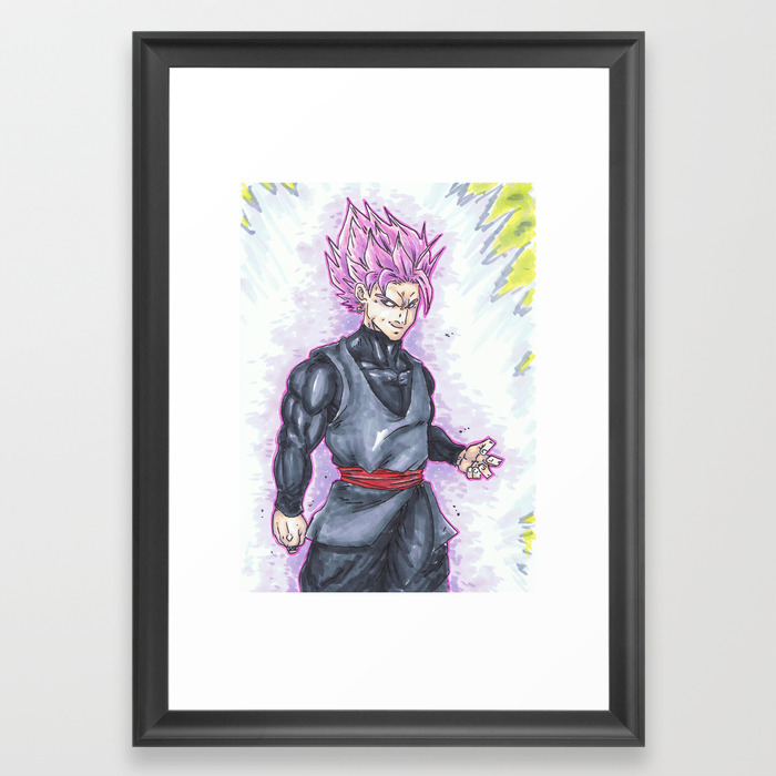 Goku Black Rose Framed Art Print By Jlgillustration Society6
