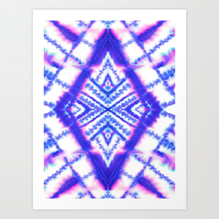 Dye Diamond Iridescent Blue Art Print