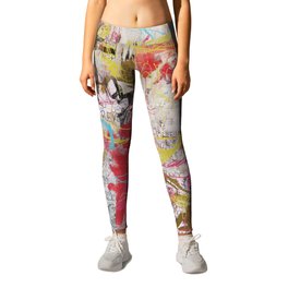 The Radiant Child Leggings | Red, Aerosol, Abtract, Polok, Acrylic, Polock, Pintura, Dripped, Popart, Pink 