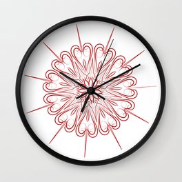 simple red line mandala Wall Clock