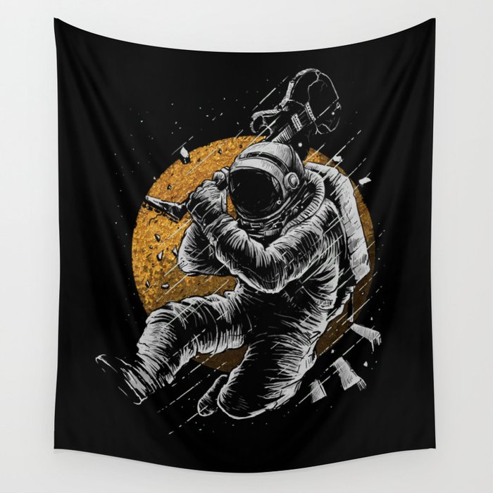 Astronaut E-Guitar Wall Tapestry