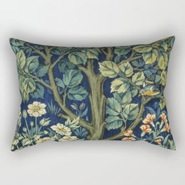 Vintage William Morris pattern pheasant and squirrel Rectangular Pillow
