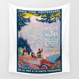 1920 France La Route de Alps PLM Travel Poster Wall Tapestry
