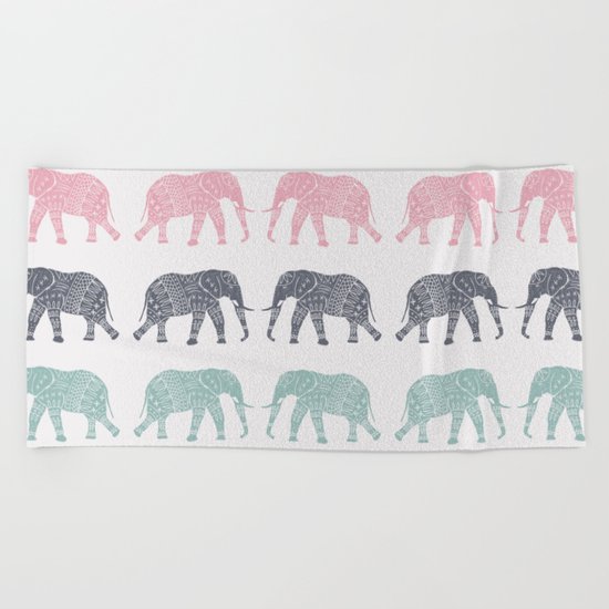 Elephant Pattern Beach Towel
