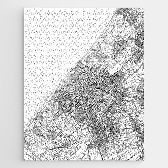 The Hague White Map Jigsaw Puzzle