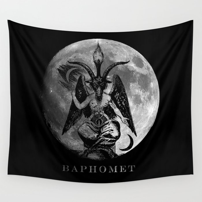 Baphomet Moon Wall Tapestry by Star Ma Society6