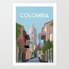 Cartagena colombia travel poster Art Print