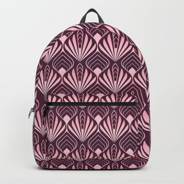 Abstract palm shapes of rose gold art deco pattern Backpack