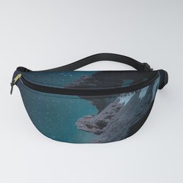 Twin Peak Mountains Turquoise Night Starry Sky Fanny Pack