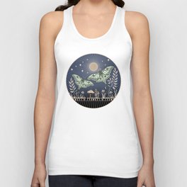 Luna Moths with moon and mushrooms - art and 2022 Lunar calendar (Northern Hemisphere) Unisex Tank Top
