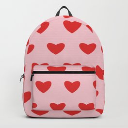 Valentine hearts pattern red and pink Backpack