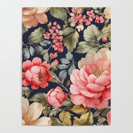 Romantic Vintage Bloom Charms Poster