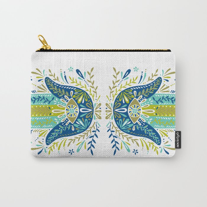 Hamsa Hand – Lime, Turquoise & Navy Palette Carry-All Pouch