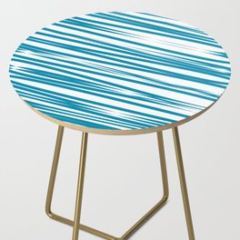 Turquoise stripes background Side Table