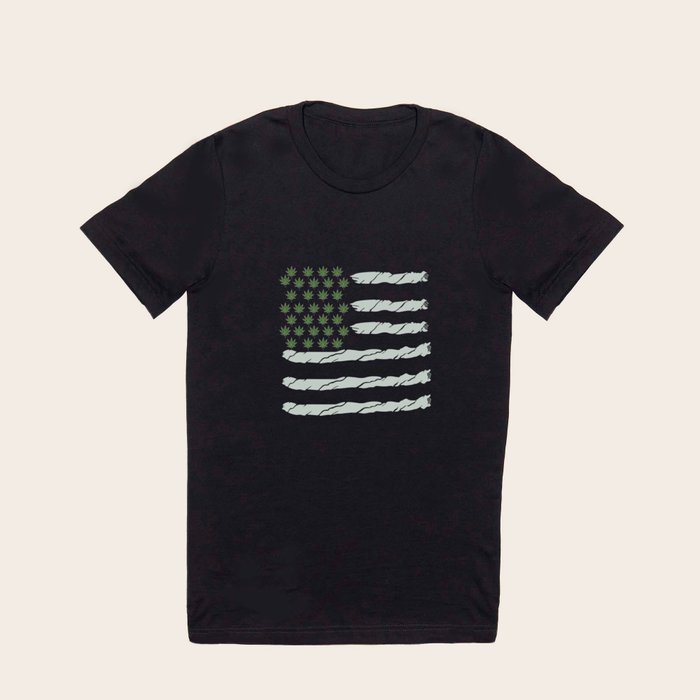 USA Weed Flag American Flag Weed T Shirt Funny 4 20 Shirt T Shirt
