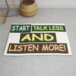 Cute Expression Design "Talk Less". Buy Now Area & Throw Rug