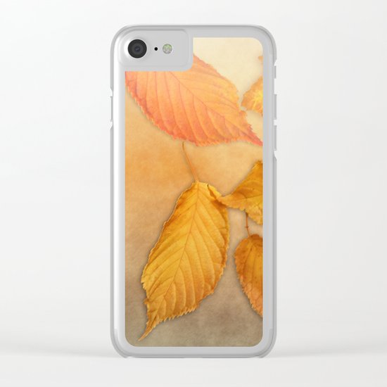Autumn leaves in yellow and orange Clear iPhone Case