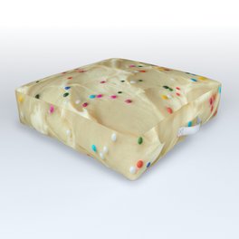 Vanilla Cake Frosting & Sprinkles  Outdoor Floor Cushion