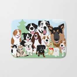 Dogs and Cats Pet Art Bath Mat | Pet, Veterinary Clinic, Vettech, Animal Lover, Digital, Funny, Dogs, Dog Lover, Veterinarian, Dog Decor 