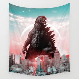 Godzilla City Fantasy Wall Tapestry