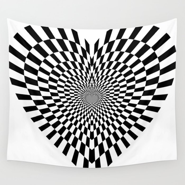optical-illusion Heart Wall Tapestry