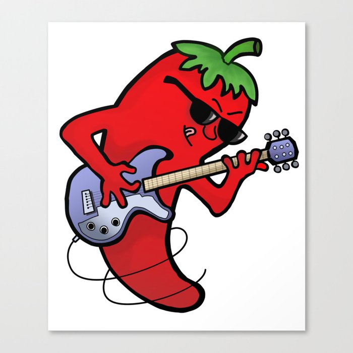 Red Hot Chili Rocker Rock Guitarist Canvas Print